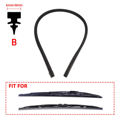 Auto Car All Seasons Windshield Wiper Blades Refills Natural Rubber Strips Wiper Blade Replacement Parts All Types Fit 14"- 32"