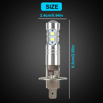 2Pcs H1 LED Car Lights H3 LED Bulb Xenon White Light Atuo Lamps for Car Headlight Bulbs 12V 24V 50W Lighting Fog Lamps