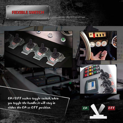 8 Pack Toggle Switches, 2 Pin 20A 125V AC/ 15A 250V AC on off Switch, SPST Car Rocker Switches with Boot Cap Cover, 12V Heavy Duty Waterproof Toggle Switch