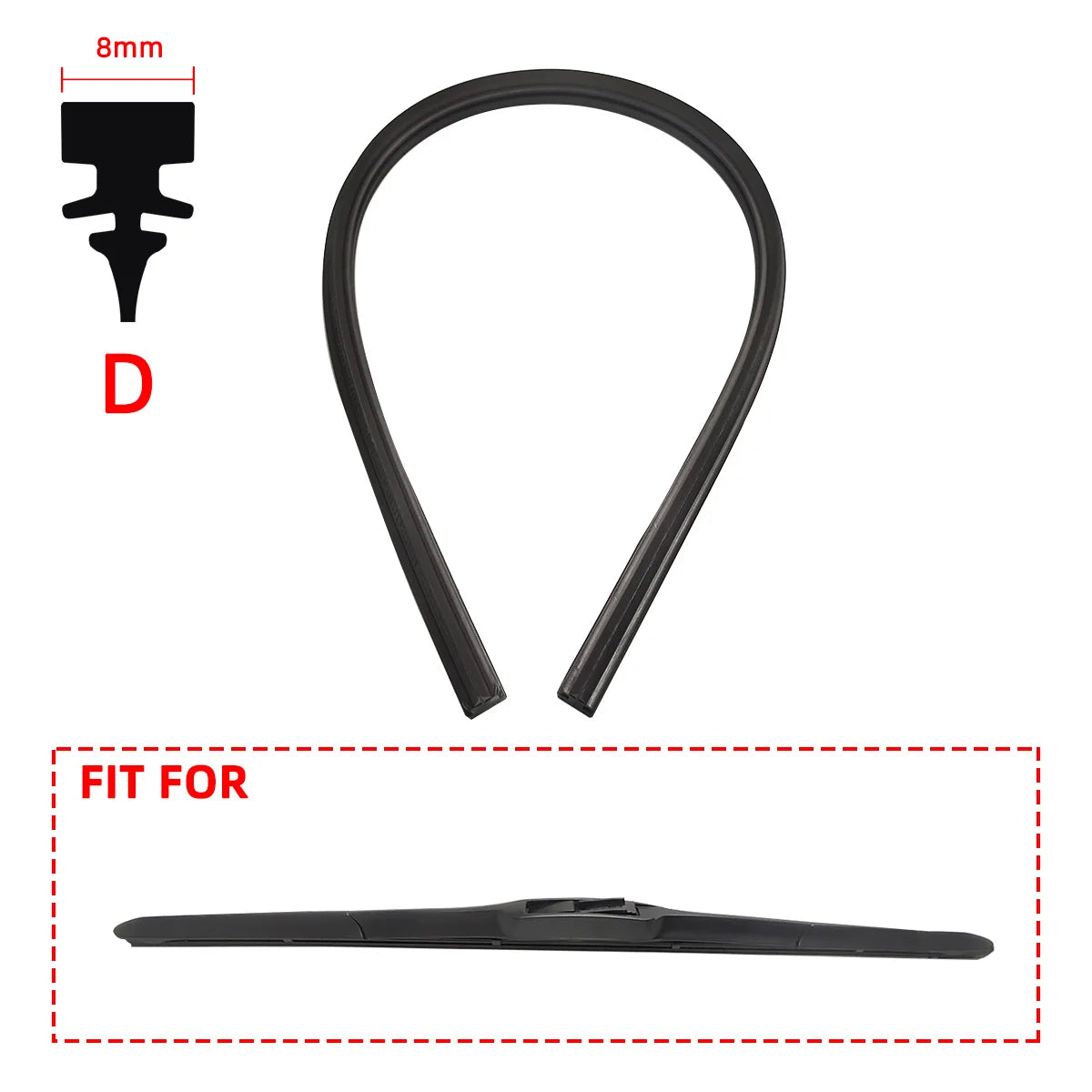 Auto Car All Seasons Windshield Wiper Blades Refills Natural Rubber Strips Wiper Blade Replacement Parts All Types Fit 14"- 32"