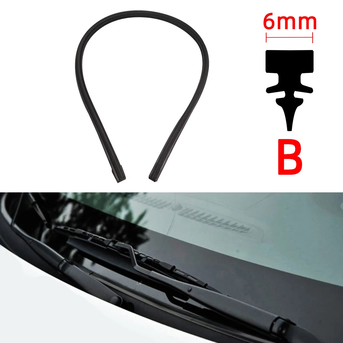 Auto Car All Seasons Windshield Wiper Blades Refills Natural Rubber Strips Wiper Blade Replacement Parts All Types Fit 14"- 32"
