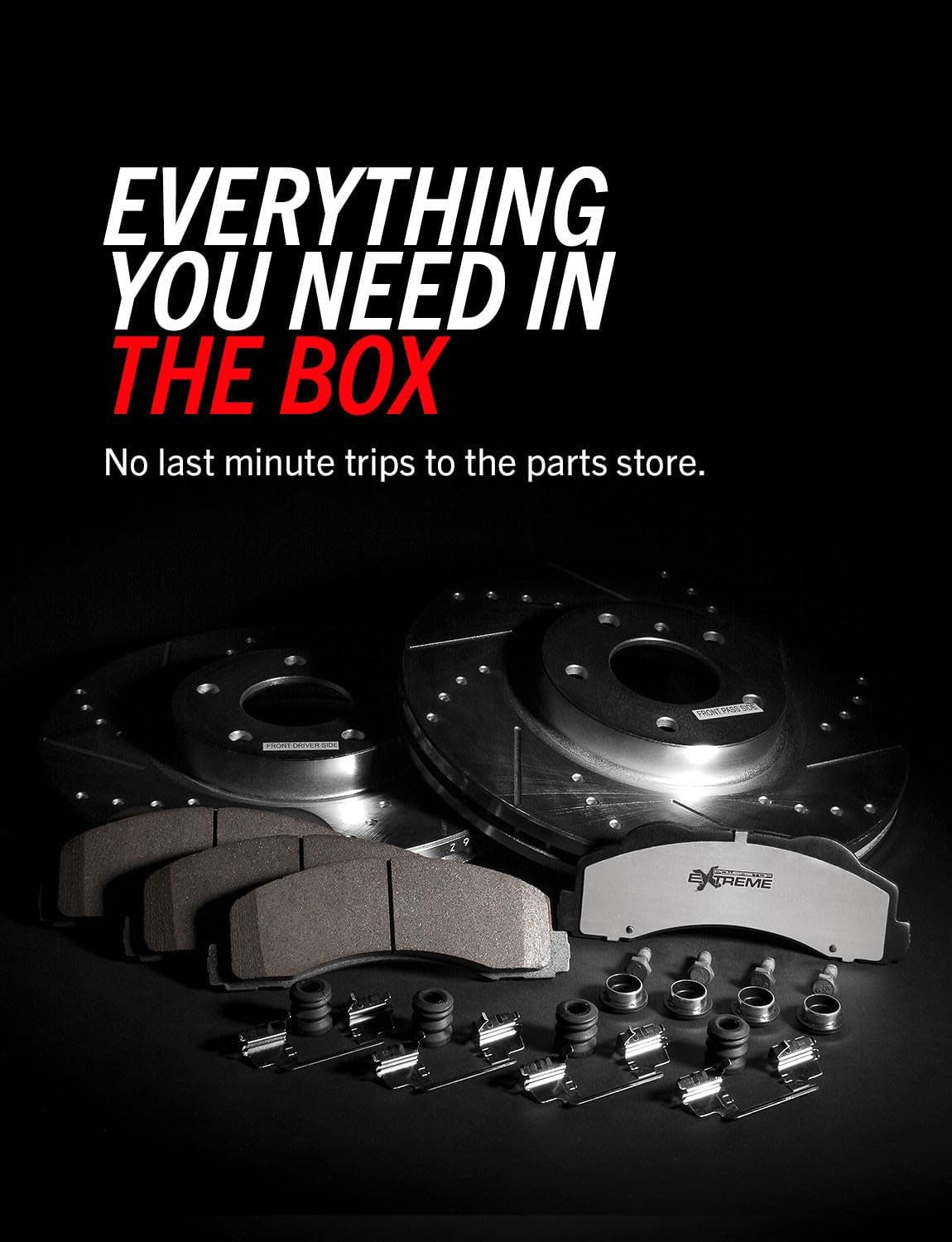 Front Brake Kit for Ford F-450 Super Duty 1999-04 |F-550 Super Duty 1999-04 |E-550 Super Duty 2003 - Truck & Tow Carbon Fiber Ceramic Brake Pads + Drilled & Slotted Rotors Upgrade, K5185-36