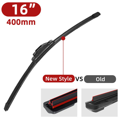 Automotive Universal J/U Hook Double Rubber Strip Wiper Blade Boneless Wiper Blade 14 "16" 18 "19" 20 "21" 22 "24" 26“