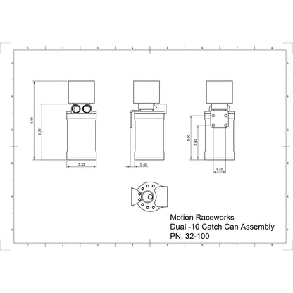 Top Loader Billet Internally Baffled Oil Catch Can (Dual 10AN Port)