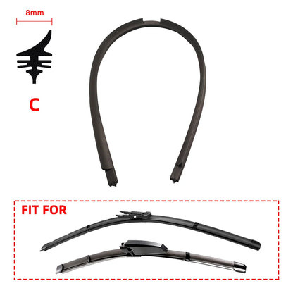 Auto Car All Seasons Windshield Wiper Blades Refills Natural Rubber Strips Wiper Blade Replacement Parts All Types Fit 14"- 32"