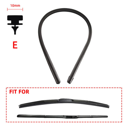 Auto Car All Seasons Windshield Wiper Blades Refills Natural Rubber Strips Wiper Blade Replacement Parts All Types Fit 14"- 32"