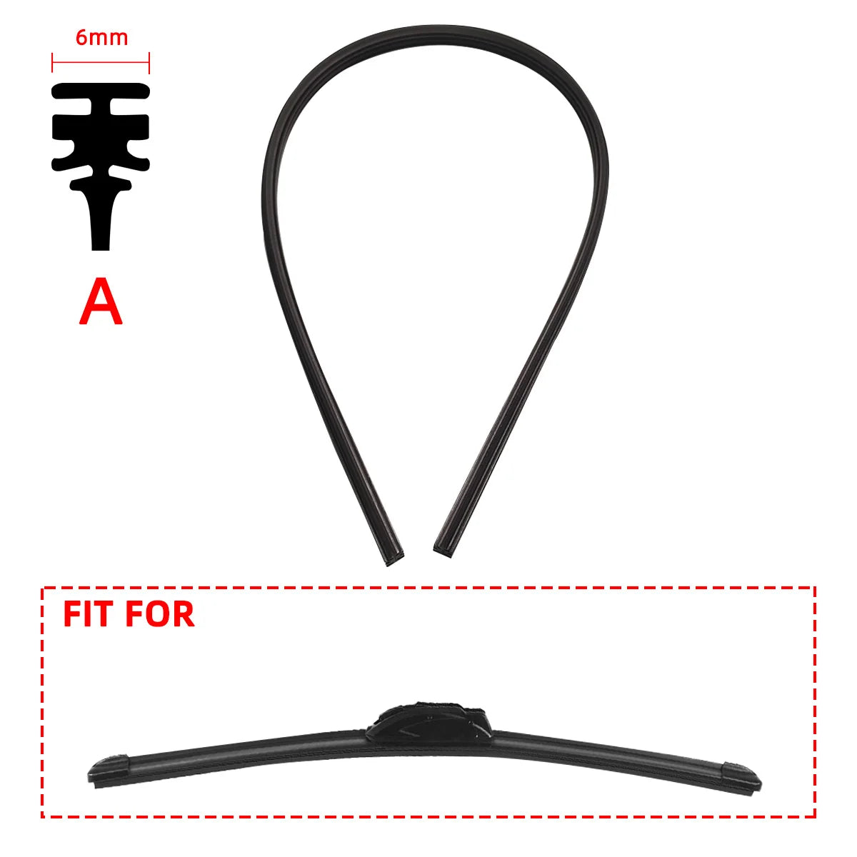 Auto Car All Seasons Windshield Wiper Blades Refills Natural Rubber Strips Wiper Blade Replacement Parts All Types Fit 14"- 32"
