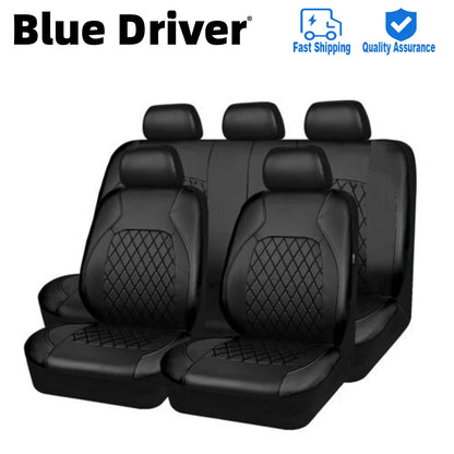 9Pcs/Set Car Seat Cover PU Leather Full Set Full Surrounded Seat Protector Cover Universal Waterproof Seat Cover Auto Interior
