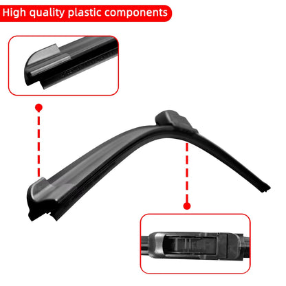Car Windshield Wiper Blades U-Type Universal Soft Rubber Frameless Bracketless Car Wipers 14" 16" 18" 19" 20" 21" 22" 24" 26"