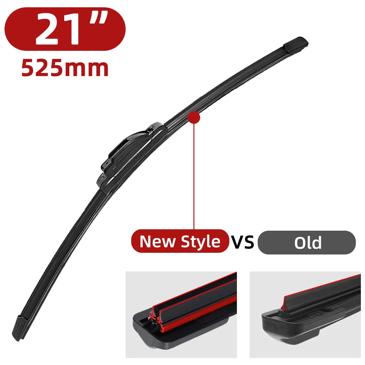 Automotive Universal J/U Hook Double Rubber Strip Wiper Blade Boneless Wiper Blade 14 "16" 18 "19" 20 "21" 22 "24" 26“