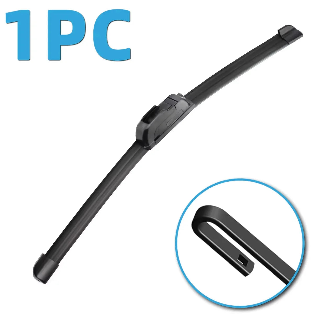 1PC of Car Windshield Wiper Blade J/U Universal Soft Rubber All Season Boneless Car Wiper Blade 12 "13" 14 "15" 16 "17" 18 "19"